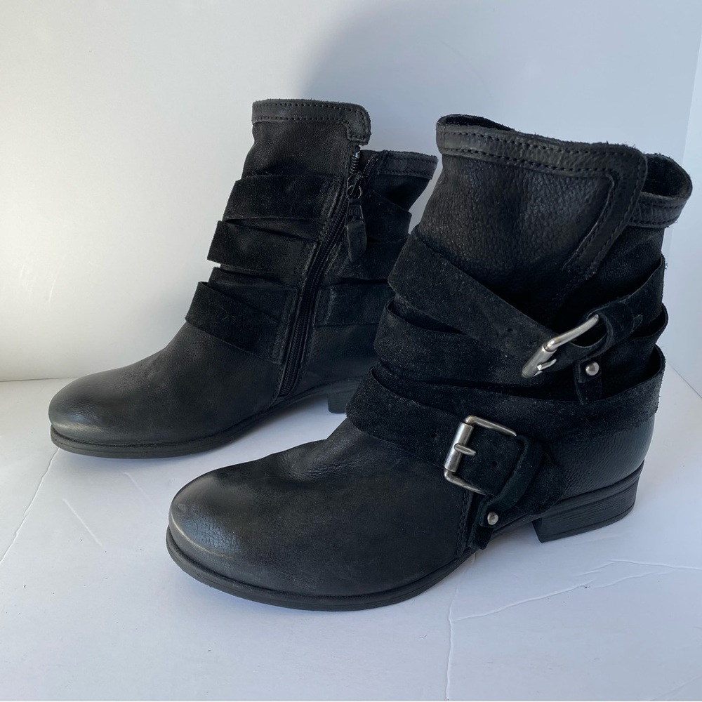 Miz Mooz Women’s Shane Black Leather Ankle Boots - Sz 37 (6.5)